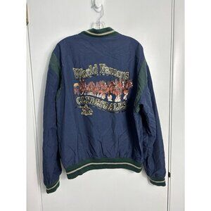 Vintage Budweiser World Famous Clydesdales Jacket Men’s Large Blue Green Snap
